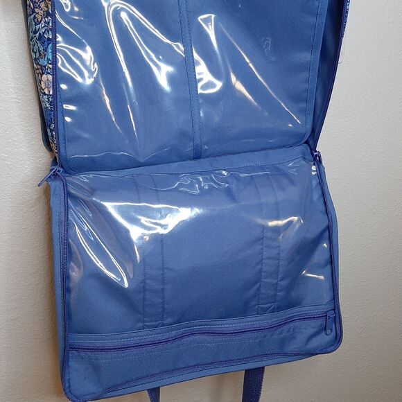 Hobby Gift Craft Bag Blue Floral Zippered With Inserts For Craft Projects & Tool - Picture 9 of 11